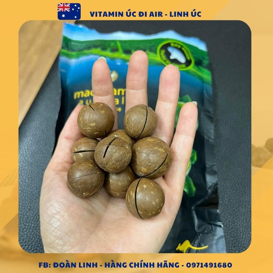 Hạt MACCA Nội địa Úc 225gr, Hàng Chuẩn Úc,Hạt Macca Úc nứt vỏ tự nhiêngg