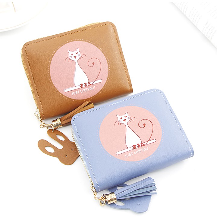 Ví nữ ngắn cầm tay mini nature mẫu mới hình mèo sang trọng VG8,  bóp lắc sao | BigBuy360 - bigbuy360.vn