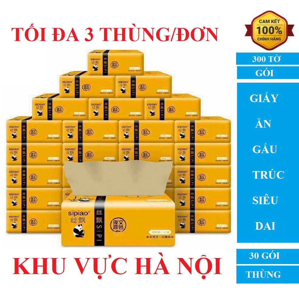 THÙNG 30 GÓI GIẤY ĂN GẤU TRÚC SIPIAO [ MÃ 6021 - 300 TỜ/GÓI ] ( VN ) [ BÁN BUÔN ]