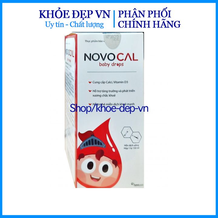 Siro Novocal Baby Drops bổ sung Calci cho trẻ em, phụ nữ có thai và người cao tuổi – Lọ 150ml