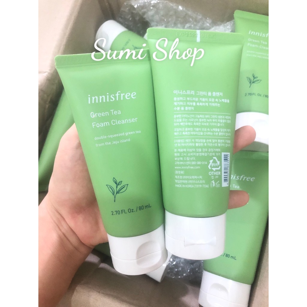 Sữa Rửa Mặt Trà Xanh Innisfree Green tea foam cleanser 80ml