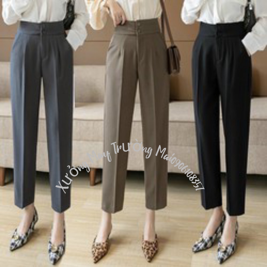 QUẦN Baggy CẠP CAO 2 KHUY BASIC hot trend TM 3D