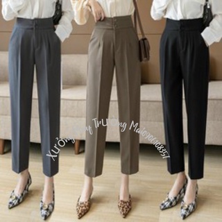 Quần baggy cạp cao 2 khuy basic hot trend tm 3d