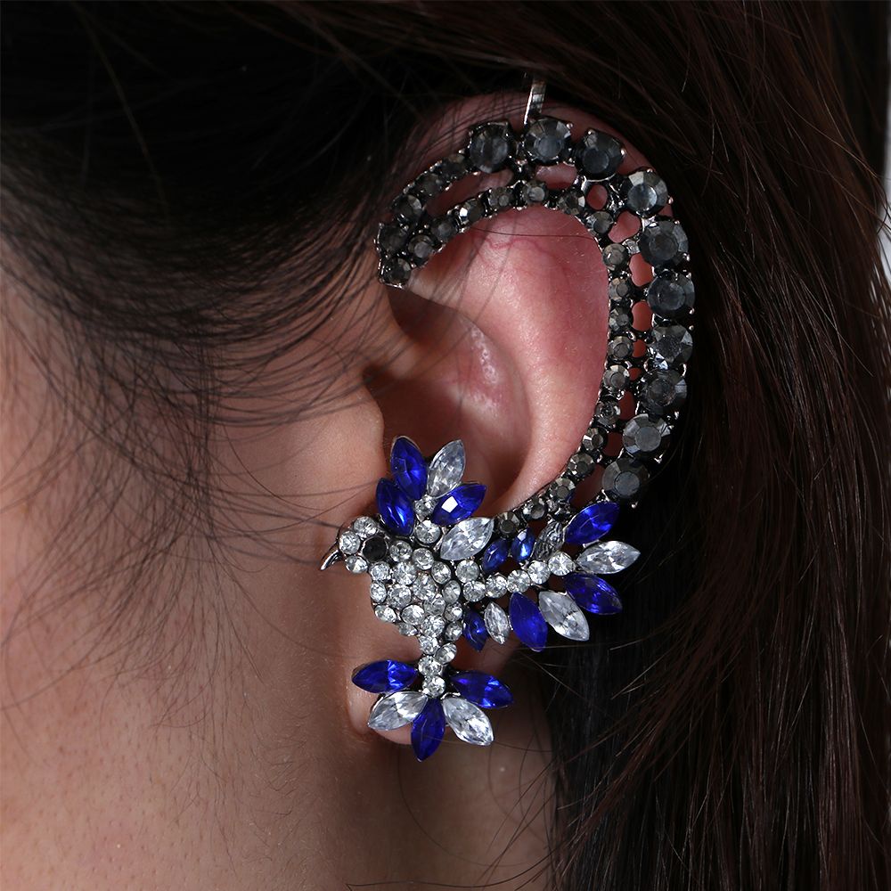 1 Đôi Khuyên Kẹp Vành Tai Hình Hoa/ Mèo/ Bướm Đính Đá Thời Trang Cho Nữ|Khuyên Tai