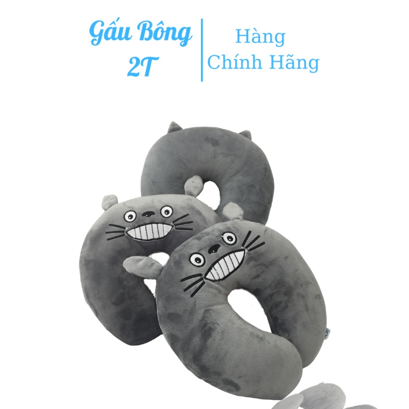 Gối kê cổ gối chữ u hình totorô chống mỏi vai gáy gối du lịch vải nhung co dãn 4 chiều lót bông gòn đàn hồi cao cấp