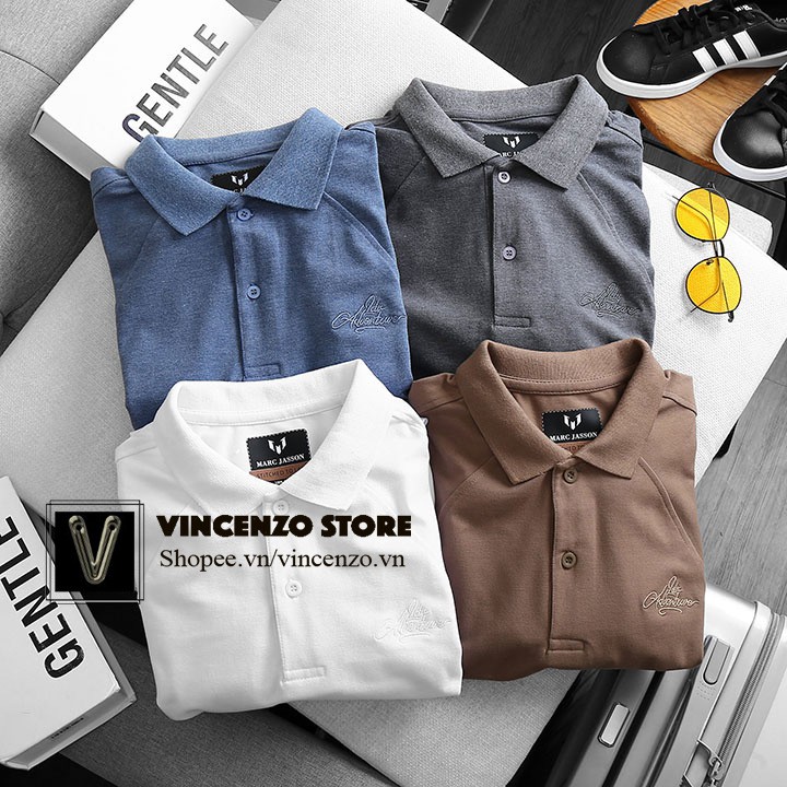 Áo thun nam tay ngắn có cổ polo trơn cao cấp mới, áo phông form rộng Vincenzo Store | BigBuy360 - bigbuy360.vn
