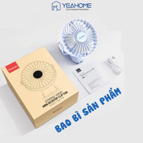 [Mã LTP50 giảm 50000 đơn 150000] Quạt sạc mini kẹp xe đẩy YOOBAO Y-F04 6400 mAh Xoay 720 độ đa năng