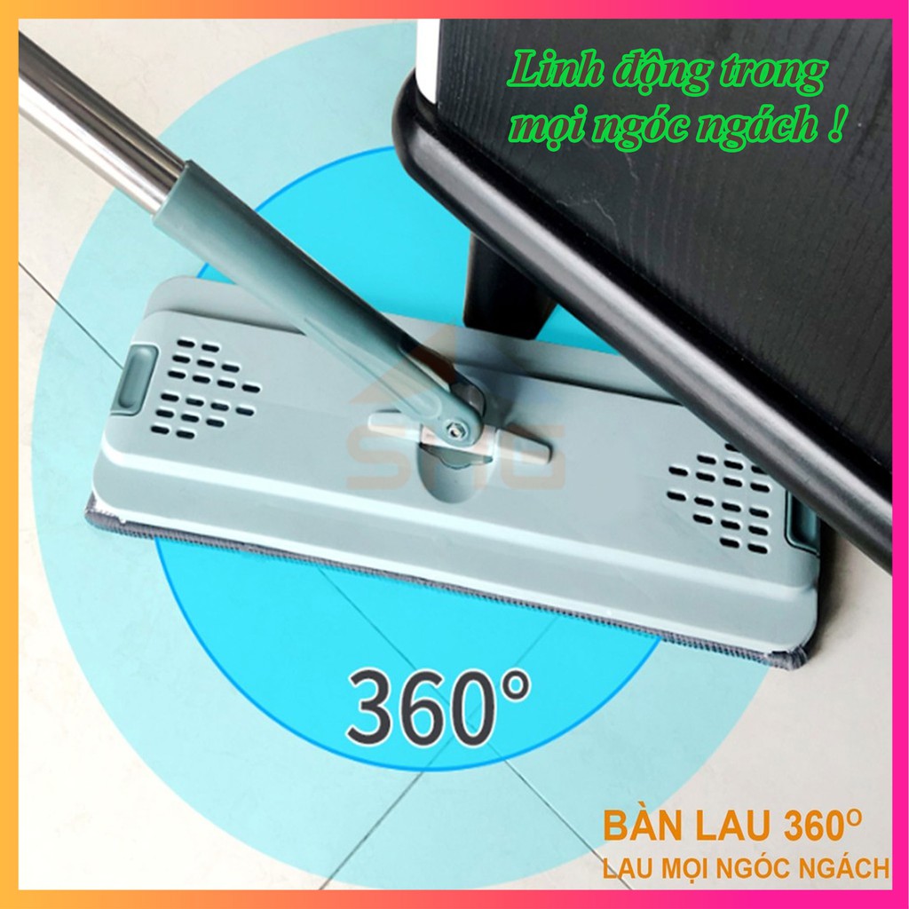 Cây lau nhà tự vắt thông minh 360 độ, chổi lau nhà tự vắt không cần thùng lau nhà - Mã 12x38