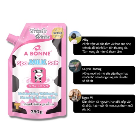 Muối Tắm Sữa Bò Tẩy Tế Bào Chết  A Bonne Spa Milk Salt Thái Lan 350gr Giúp Trắng Da Nhẹ Dịu Cho Cơ Thể