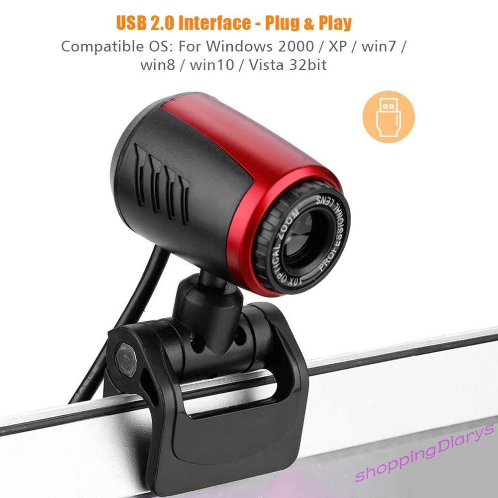 ✤Sh✤ USB 2.0 Web Camera for Live Streaming Video Conference HD Webcam with MIC