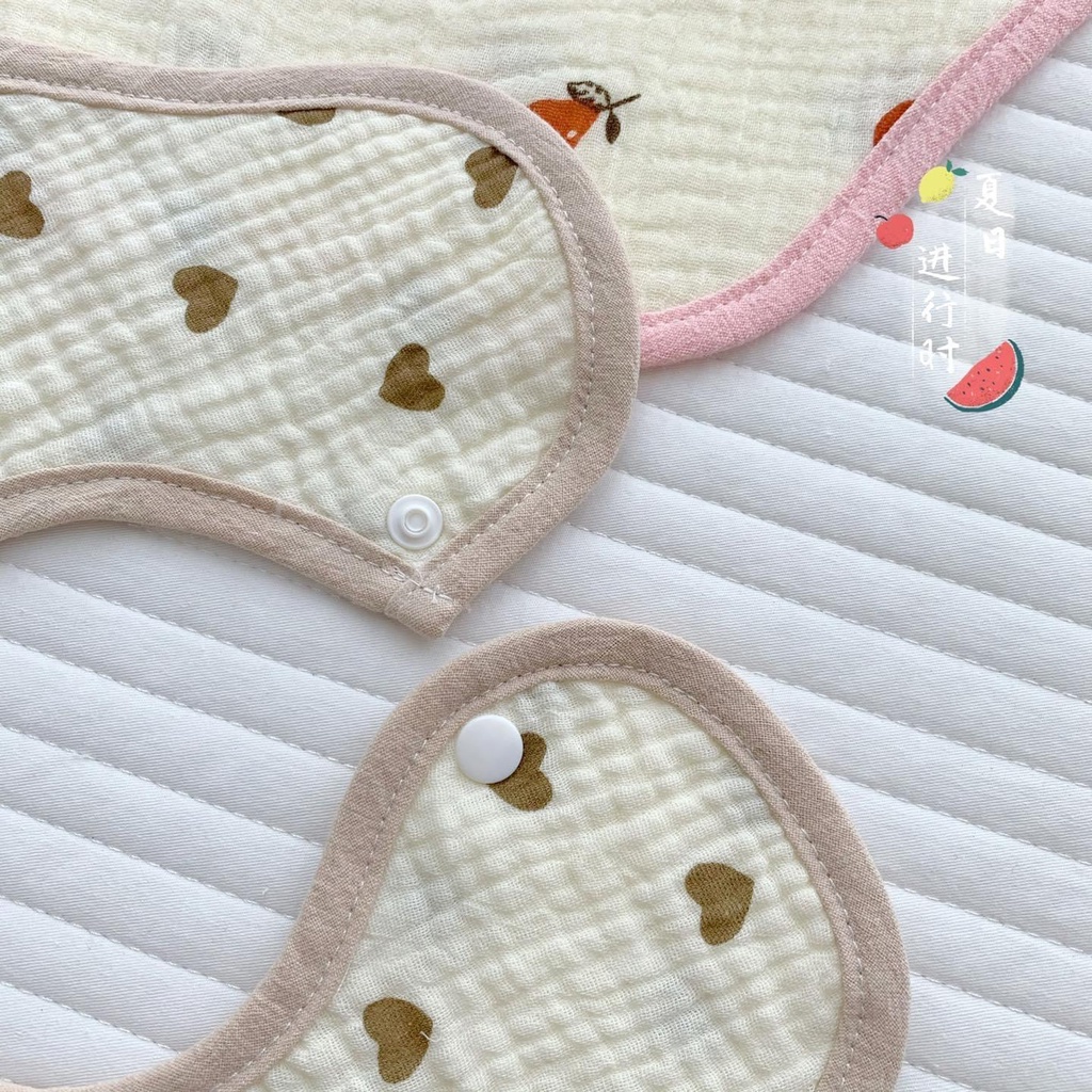 Set 2 yếm hoa 2 mặt Bunny chất xô musilin