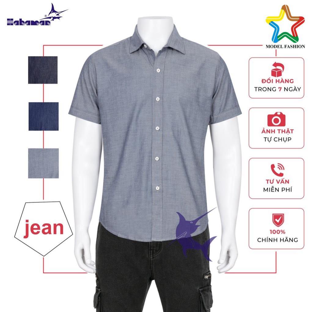 Áo sơ mi nam jean Model Fashion ngắn tay cao cấp SMJ03011 -hàng như hình