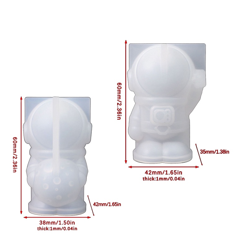 Sa Khuôn Silicone Làm Móc Khóa Hình Phi Hành Gia