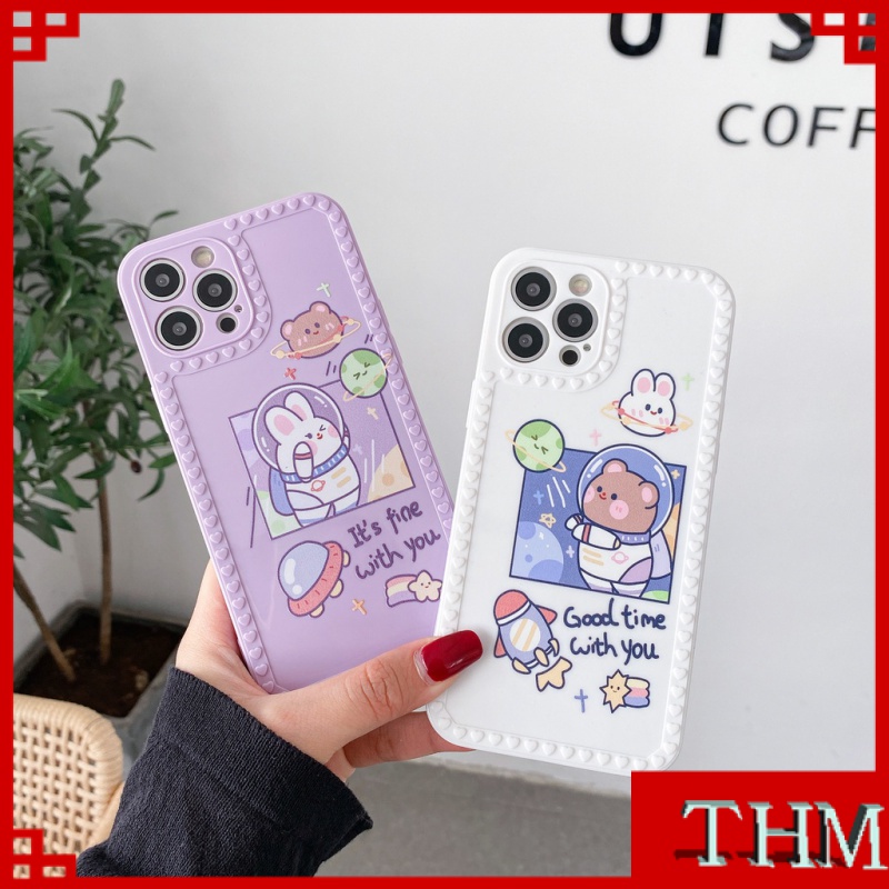 Ốp Điện Thoại Cạnh Vuông In Hình Thỏ Không Gian Cho iphone 6/6plus/6s/6splus/7/7plus/8/8plus/x/xr/xs/11/12/13/pro/max/plus/promax-992