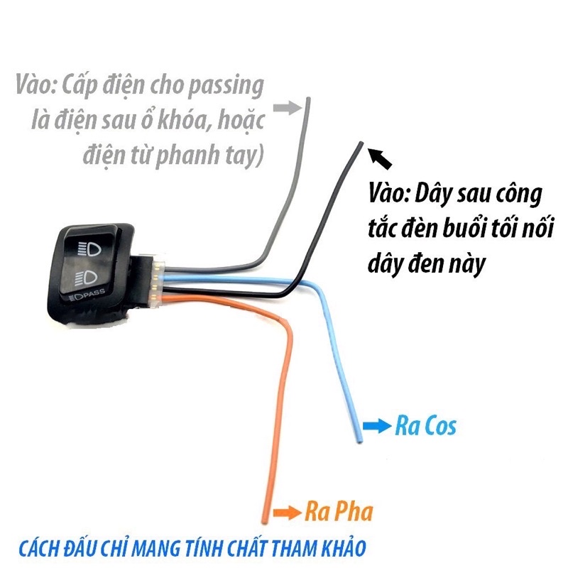 Công tắc pasing Sh kèm rắc chân vàng đồng sịn