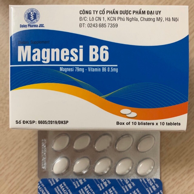 Magnesi B6 hộp 100 viên - Bổ sung magie và vitamin B6 cho cơ thể