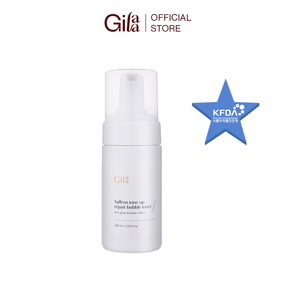 Nước cân bằng bong bóng Gilaa Saffron Tone Up Repair Bubble Toner 100ml