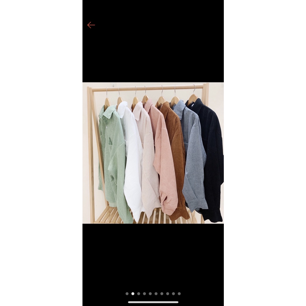 Áo Khoác Nhung Tăm Chống Nắng Khoác Ngoài Unisex 6 Màu Cổ Sơ Mi Có Túi