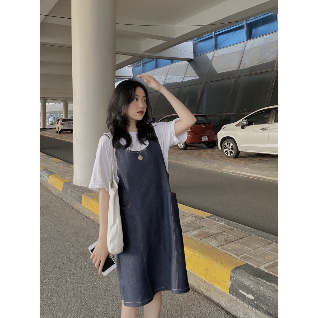 [ẢNH THẬT ĐỘC QUYỀN REPLEI1986] Yếm jeans suông cute