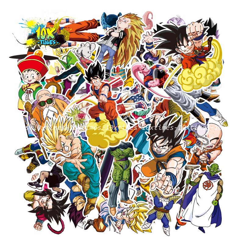 set 50 sticker Dragon Ball 7 viên ngọc rồng  dán máy tính, điện thoại,lap top, sticker dán mũ bảo hiểm, valy