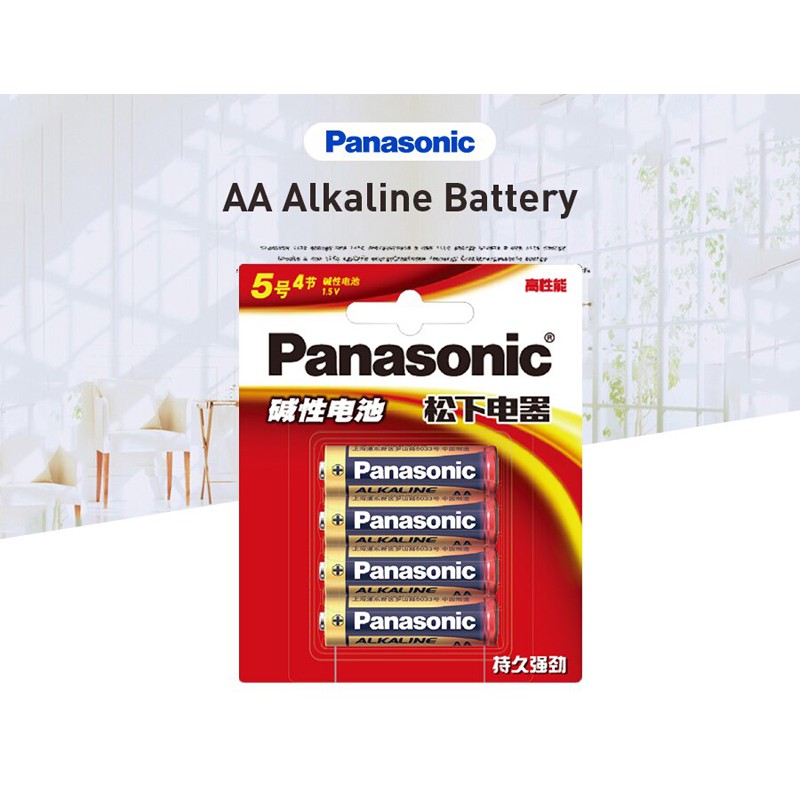 Vỉ 4 pin kiềm AA Panasonic Alkaline LR6BCH/4B - phiên bản nội địa (nhiều màu)
