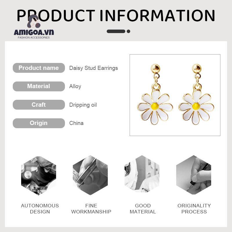 ✨✨Bông Tai Mạ Bạc 925 Hình Hoa Cúc Ngọt Ngào Thời Trang