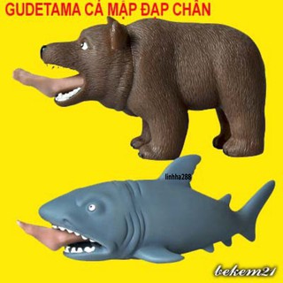 Đồ chơi gudetama cá mập đạp ra cái chân squishy dùng mãi