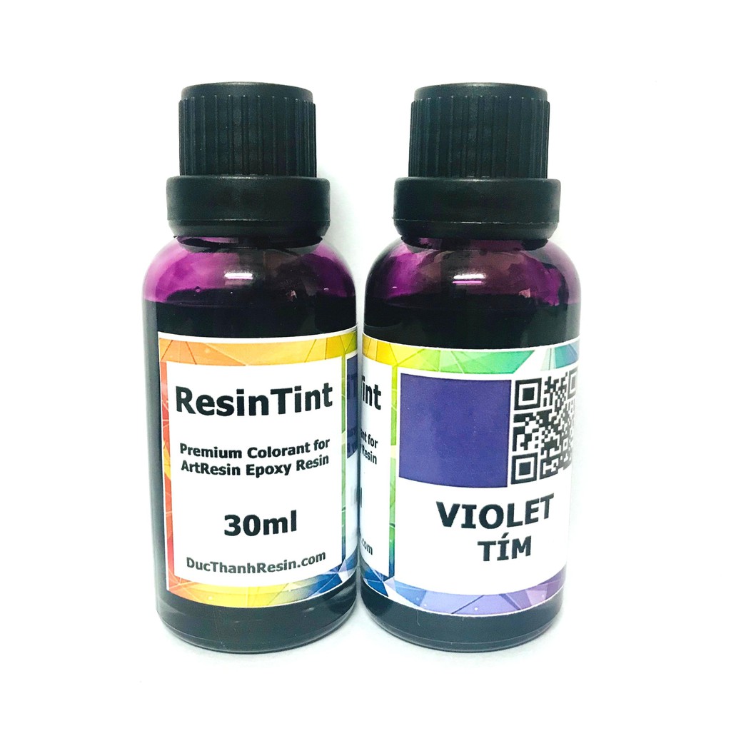 Màu trong suốt xuyên thấu pha Epoxy Resin - Màu hiệu ứng kính - VIOLET TÍM - 30ml