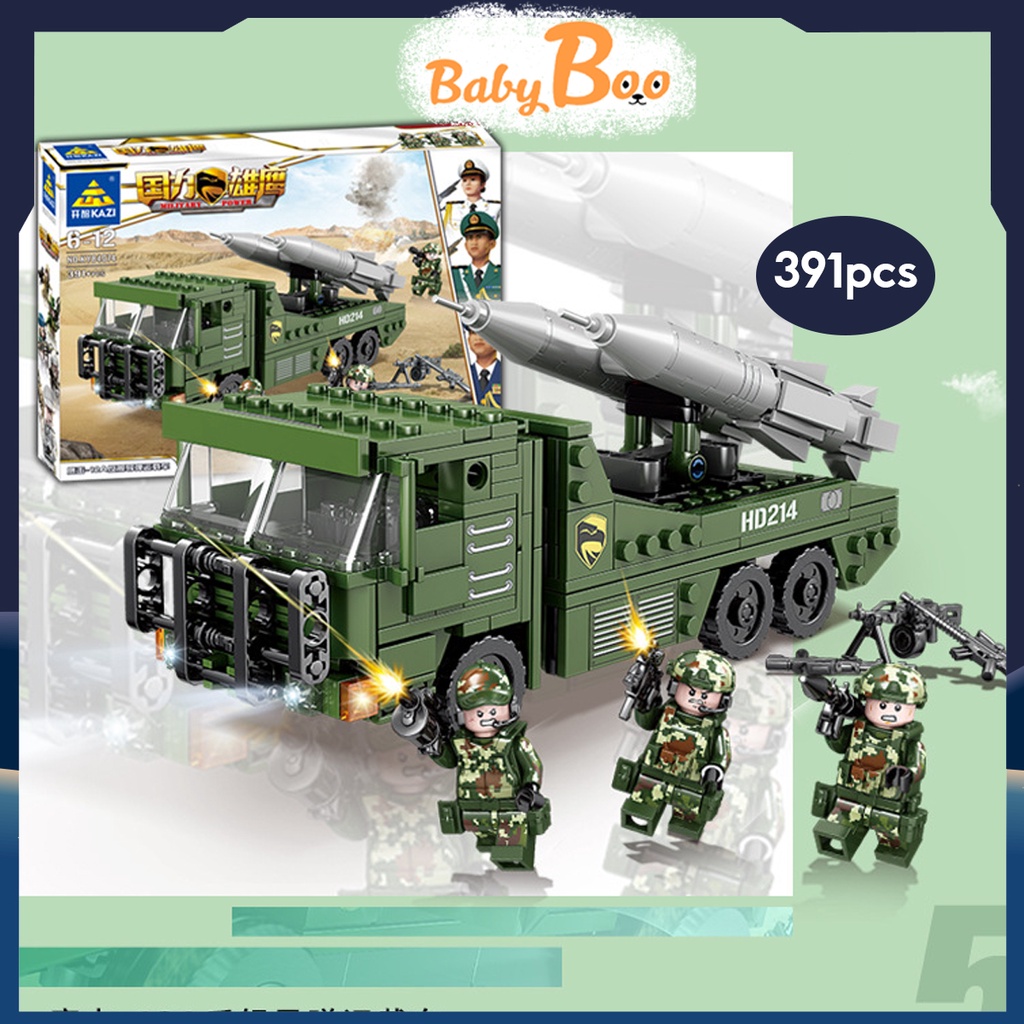 Lego Xe Tải Phóng Tên Lửa - Đồ Chơi Lắp Ráp Quân Sự - 391+ Chi Tiết Cho Bé - BabyBoo