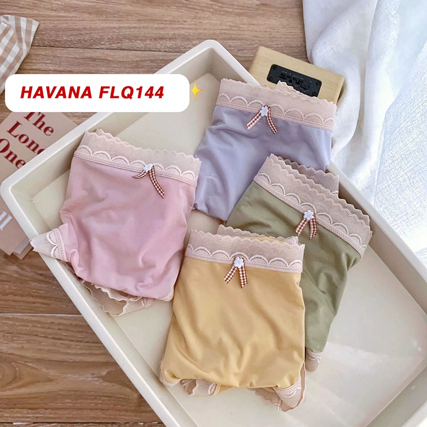 Quần lót nữ lụa băng Ecopant viền ren màu pastel siêu đẹp Havana FLQ144