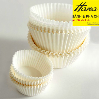 Bộ 300 chén giấy cupcake trắng lót nướng bánh