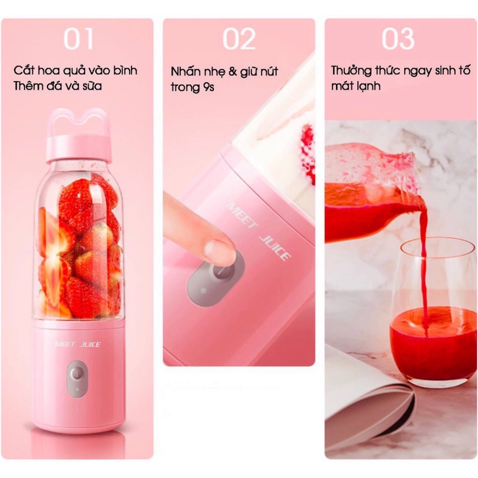 Máy xay sinh tố cầm tay Meet juice chính hãng /Máy xay đa năng tiện lợi