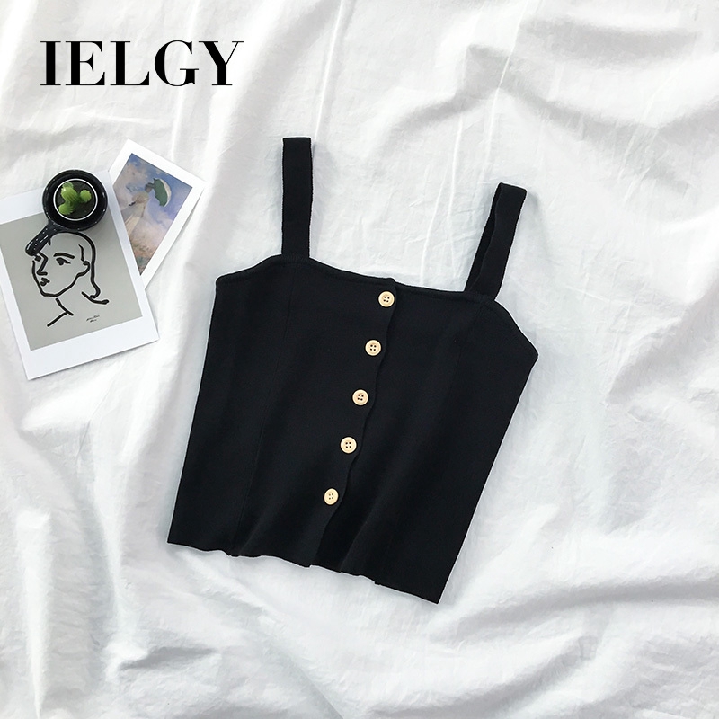 Áo 2 dây IELGY dệt kim phong cách thời trang quyến rũ cho nữ