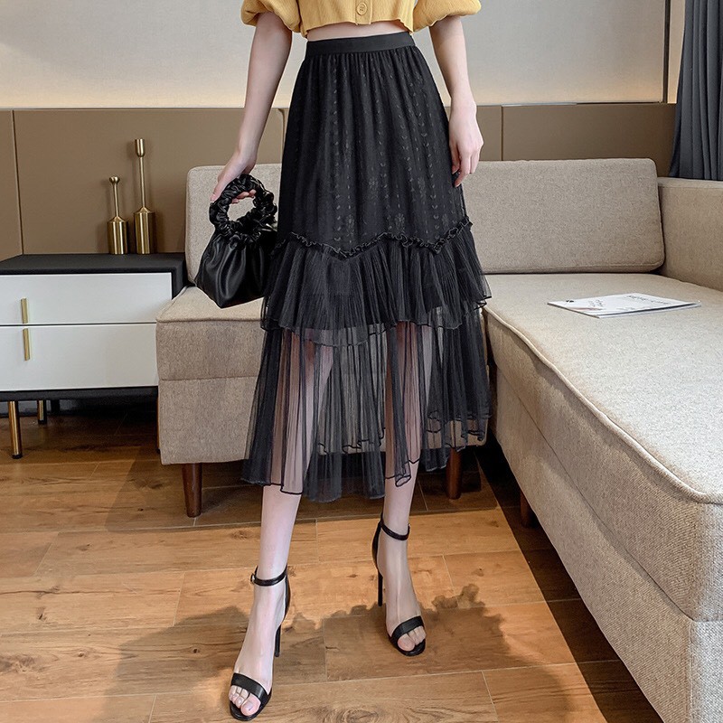 Chân váy dài, chân váy ren 3 tầng hàng quảng châu loại 1 | BigBuy360 - bigbuy360.vn