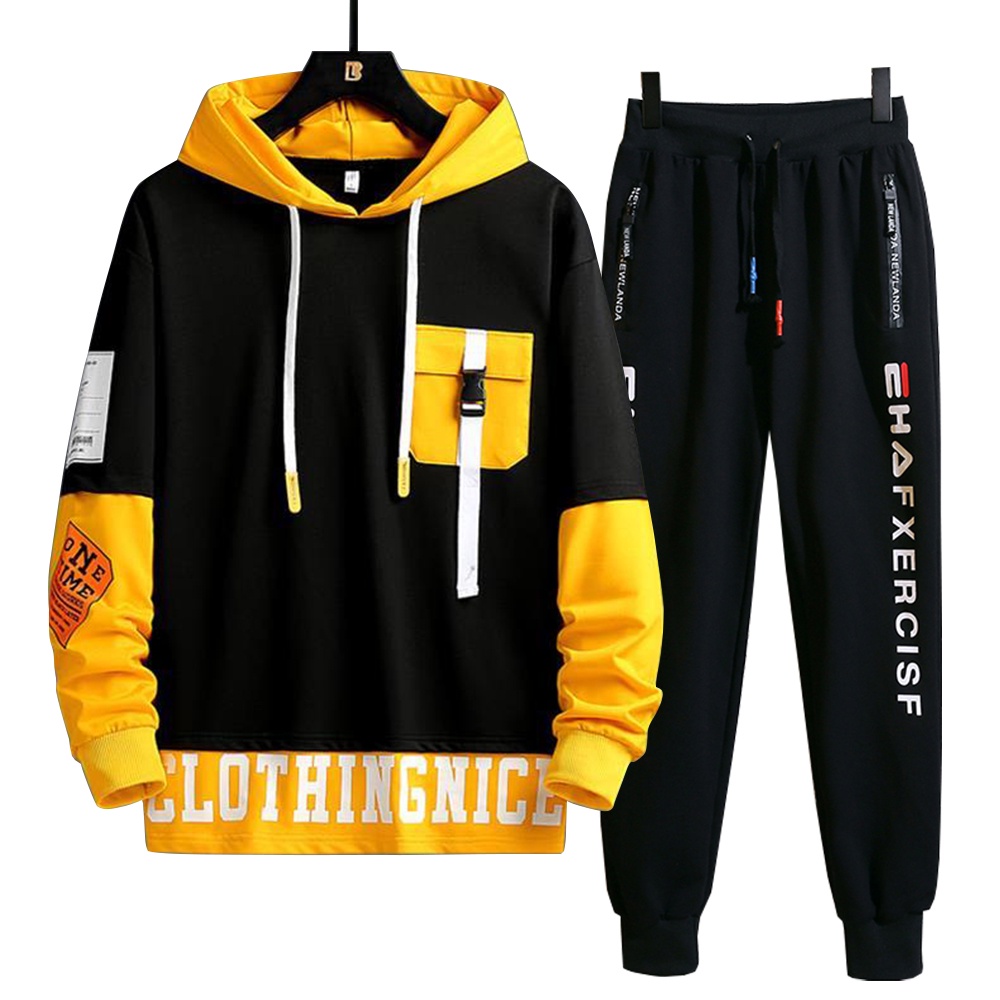 Bộ Đồ Áo Hoodies Nỉ Nam CLOTHINGNICE Dài Tay Kết Hợp Quần Jogger Bo Gấu Phối Chữ SET NAM 90000173