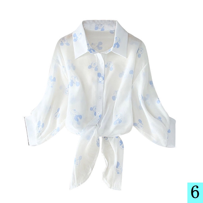 Áo Khoác Voan Mỏng Dáng Rộng In Họa Tiết Xinh Xắn Thời Trang Mùa Hè Cho Nữ