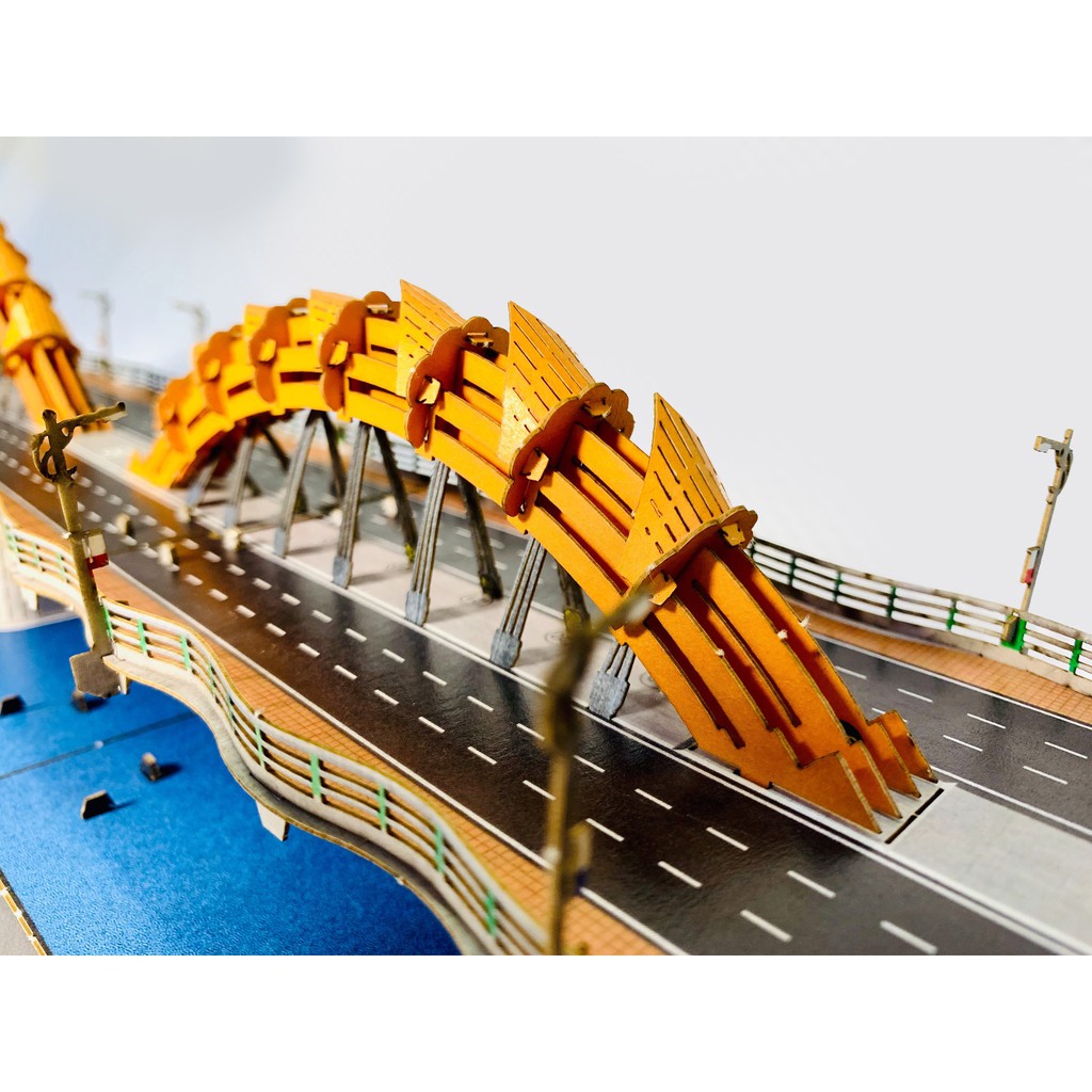 Bộ lắp ghép mô hình Tayta Cầu Rồng - Đà Nẵng bằng giấy cao cấp