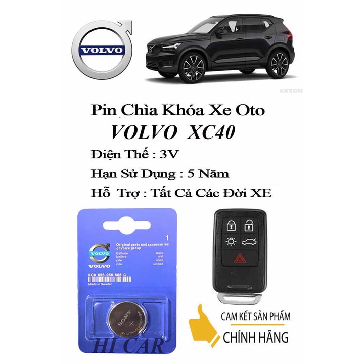 Pin chìa khóa ô tô Volvo XC40