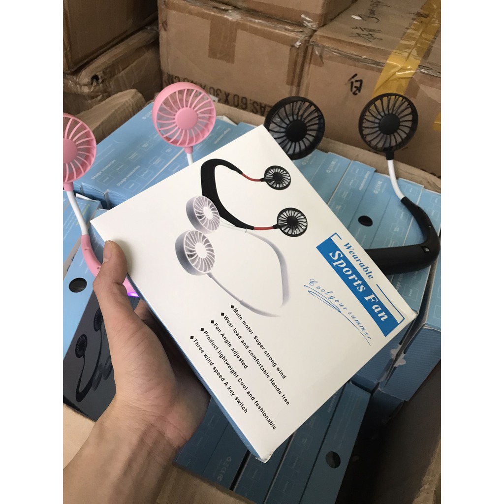 Quạt Mini Đeo Cổ - Để Bàn Tiện Lợi Có Đèn Led HOT - Dung lượng pin 2000 mAh-Hàng cao cấp | BigBuy360 - bigbuy360.vn