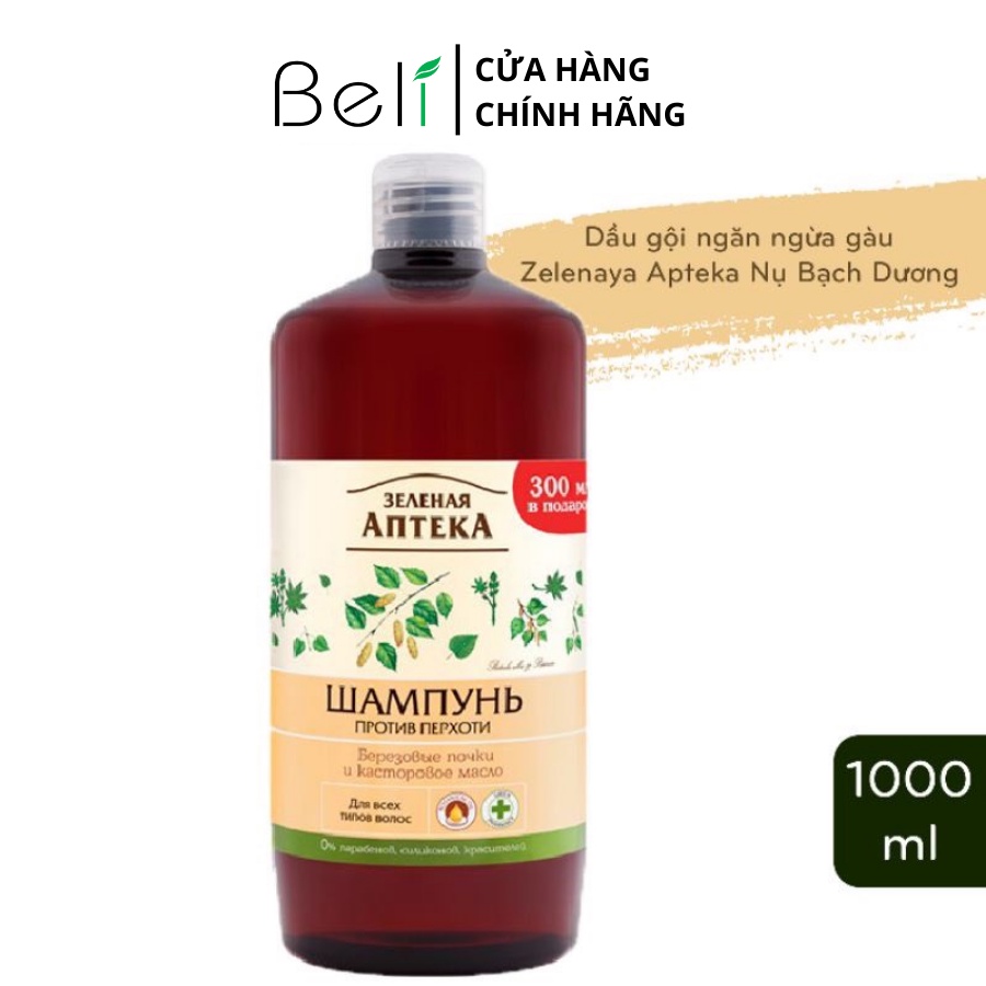 Dầu xả ngăn ngừa gàu Zelenaya Apteka nụ bạch dương và thầu dầu 350ml - BioTopcare Official - TN145