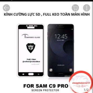 Kính cường lực full màn 5D glue cho sam sung C9pro