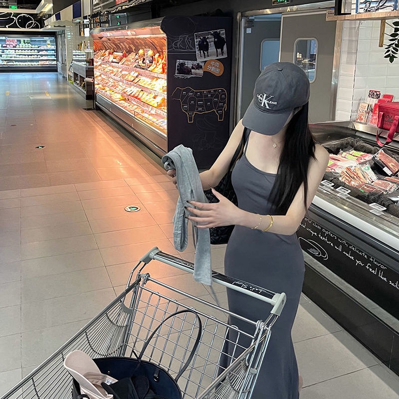 Đầm Đuôi Cá Hai Dây Dáng Dài Chất Liệu Cotton Thân Thiện Với Môi Trường