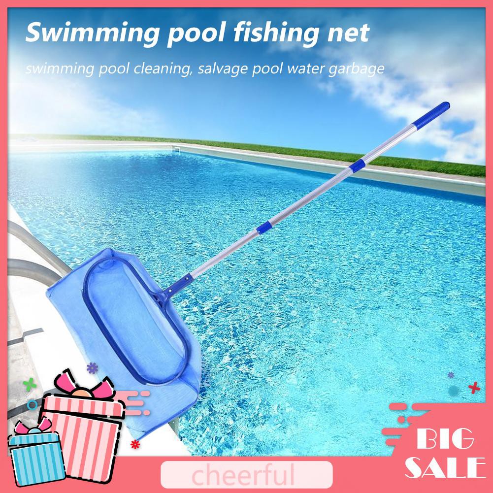 Swimming Pool Salvage Net w/Telescopic Rod Fish Pond Skimmer Leaf Catcher