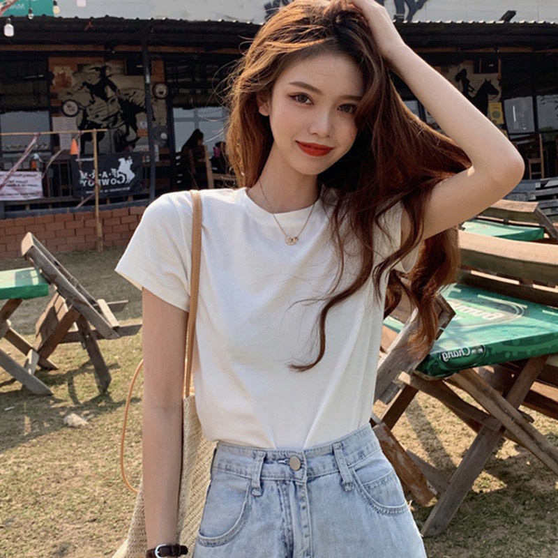 Áo Thun Áo Phông Nữ Cotton Cao Cấp Basic - Hàng nhập khẩu