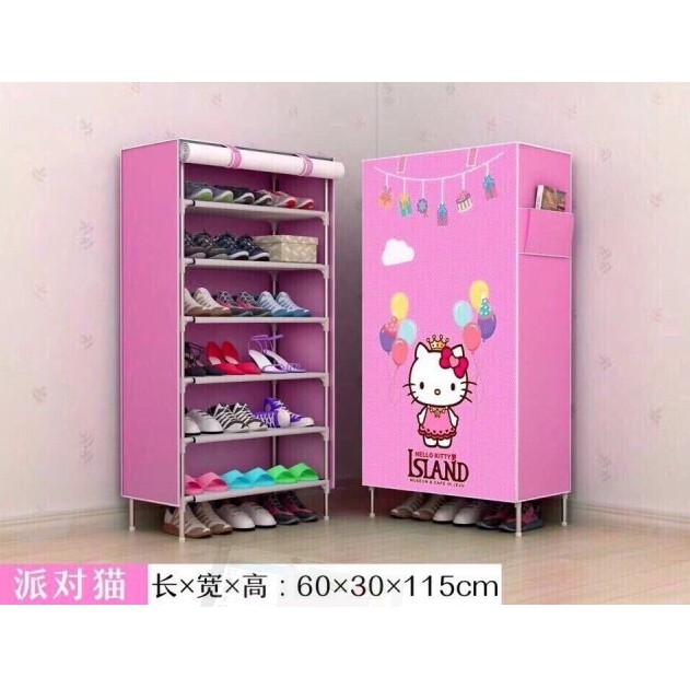 Tủ giày 3D 7 tầng 6 ngăn hình hello kitty MẪU SỐ 1