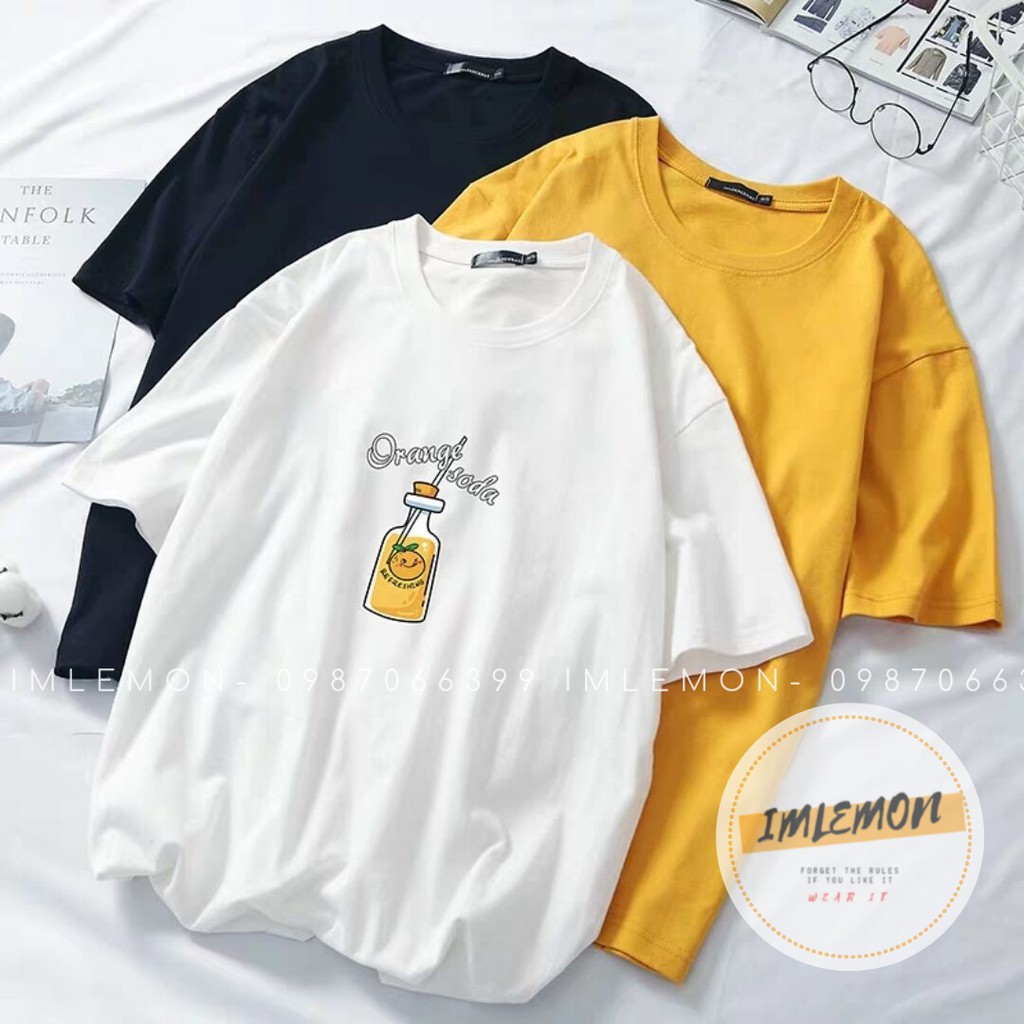 Áo Thun 4D Tay Lỡ Họa Tiết ORANGE SODA OVERSIZE SIÊU HOT 2019