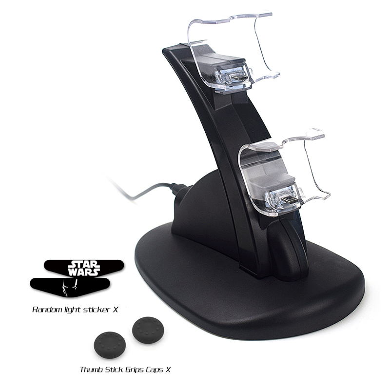 Đế Sạc USB Kép 4 LED Cho Bộ Điều Khiển Chơi Game Dualshock 4 / PS4 Slim Pro