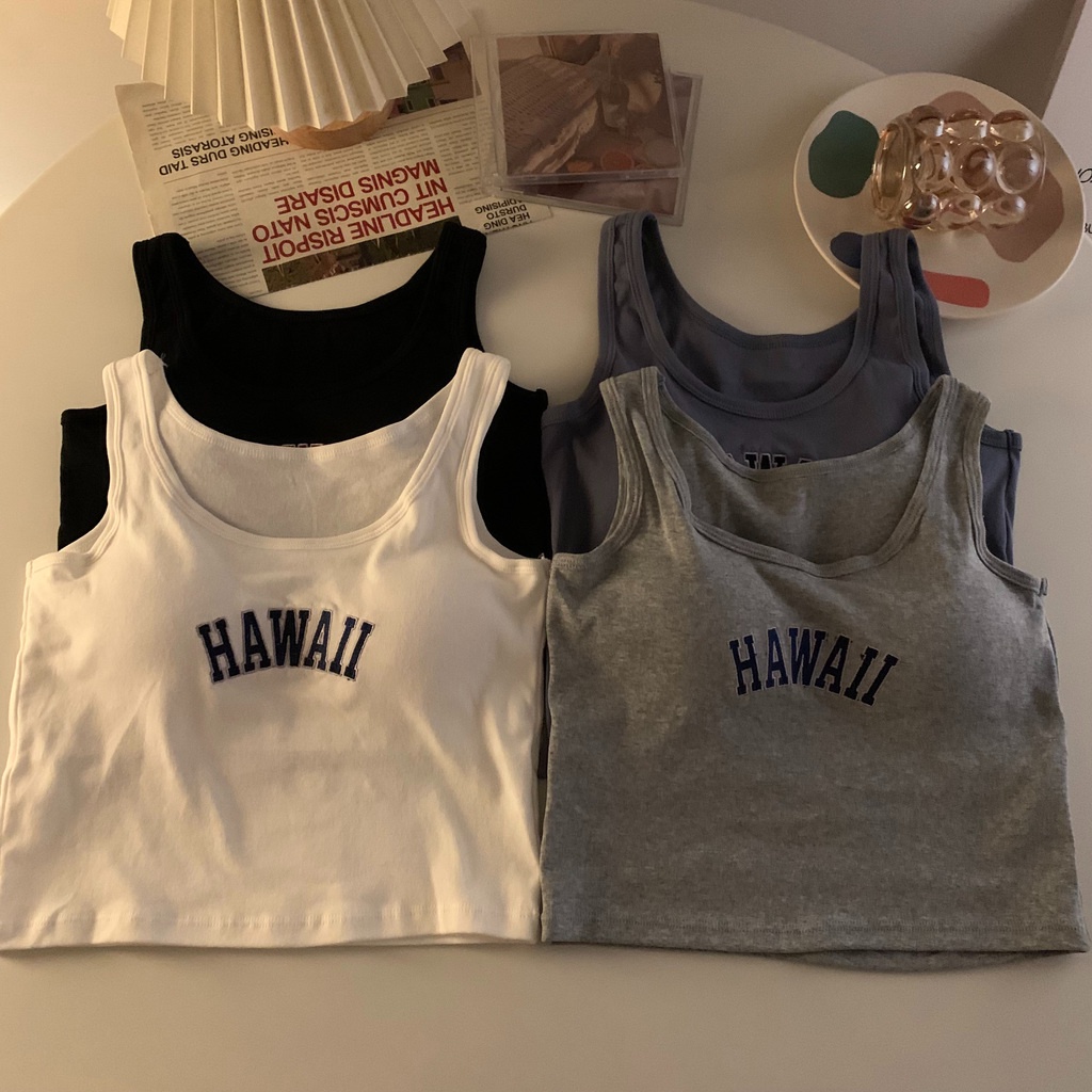 Áo Ống Thể Thao Hai Dây Hở Lưng Dáng Ôm Thêu Họa Tiết Thời Trang Mùa Hè Dành Cho Bạn Nữ