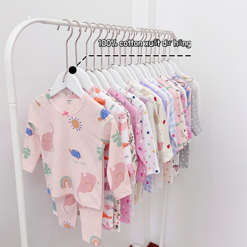 Set 3 bộ thu đông cho bé gái, bộ dài tay cho bé gái, bộ dài tay thu đông, chất liệu coton mềm mại
