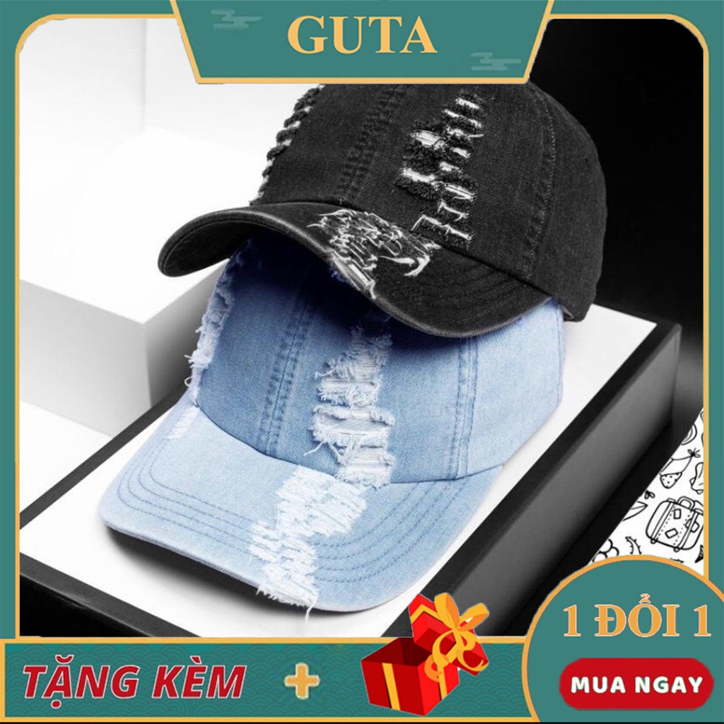 Mũ lưỡi trai Nón kết Jean chất xịn Rách 374 phong cách Ulzzang form unisex nam nữ